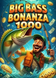 Fisherman holding a rod beside the Big Bass Bonanza 1000 title